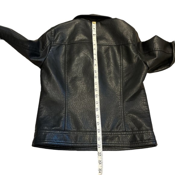 TOPSHOP Vegan Moto Bomber Jacket Size 4 Excellent Condition Zip Up Bikercore - Picture 12 of 13